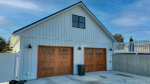 white board & batten on a garage