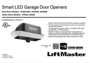 LiftMaster Model 87504-267 Smart LED Garage Door Opener cover image